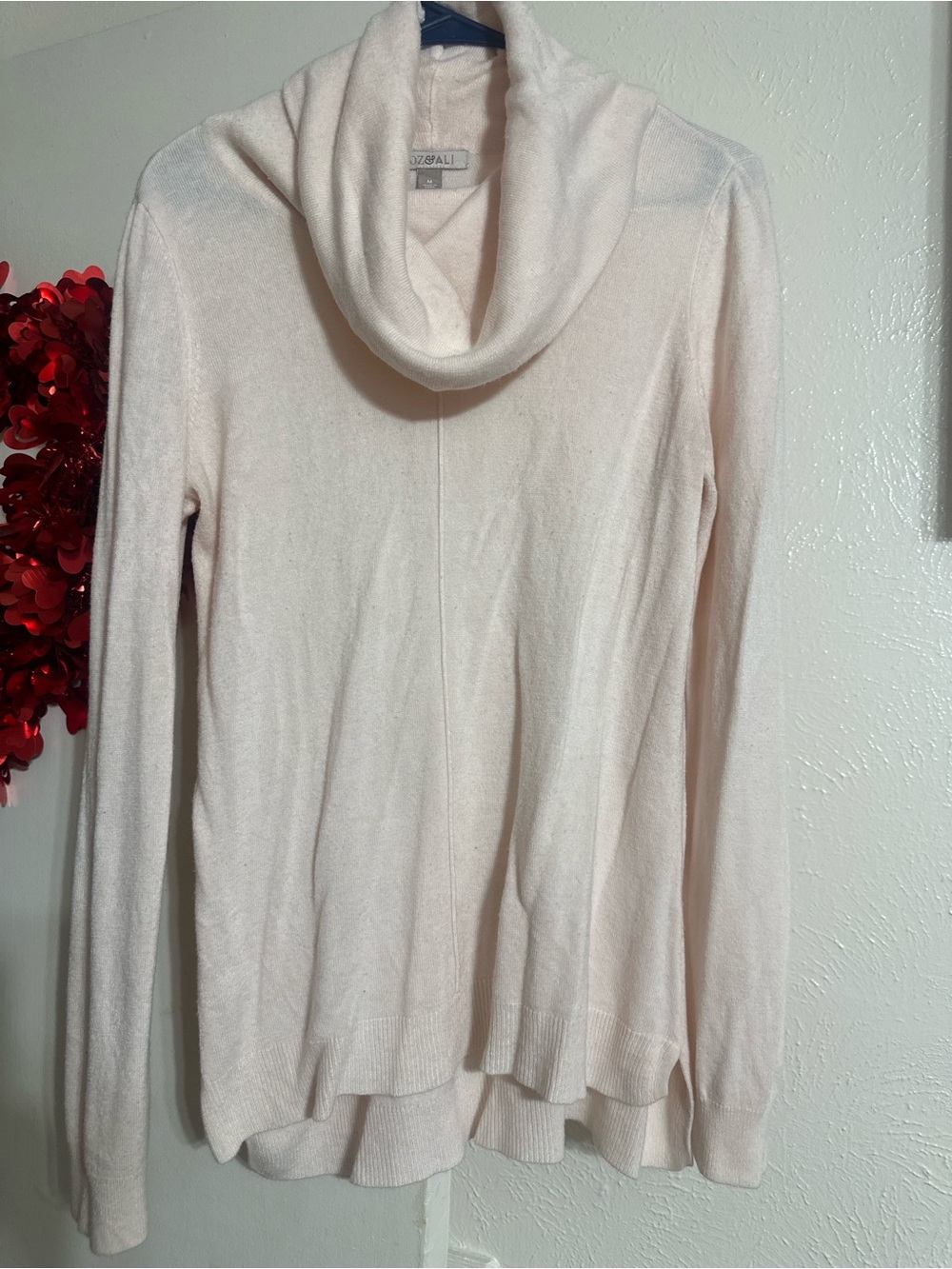 Roz & Ali Pale Blush Cowl Neck Sweater